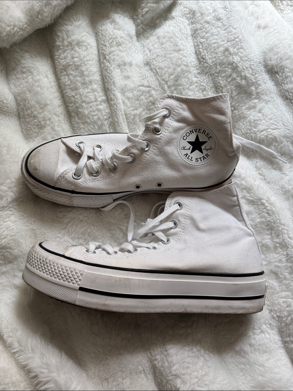 Converse Platform High Top Sneakers - White/Black Trim